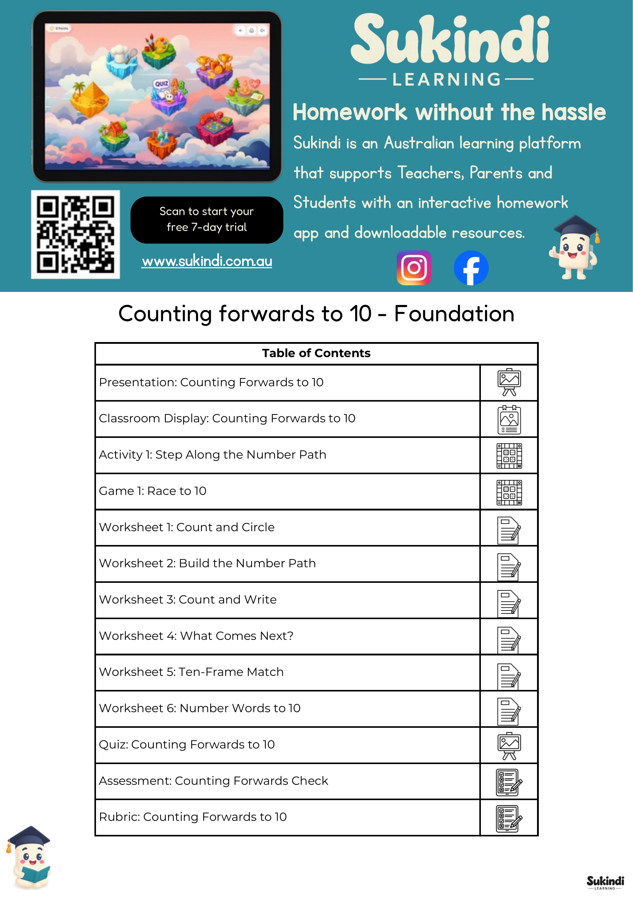 Counting Forwards to 10 – Foundation