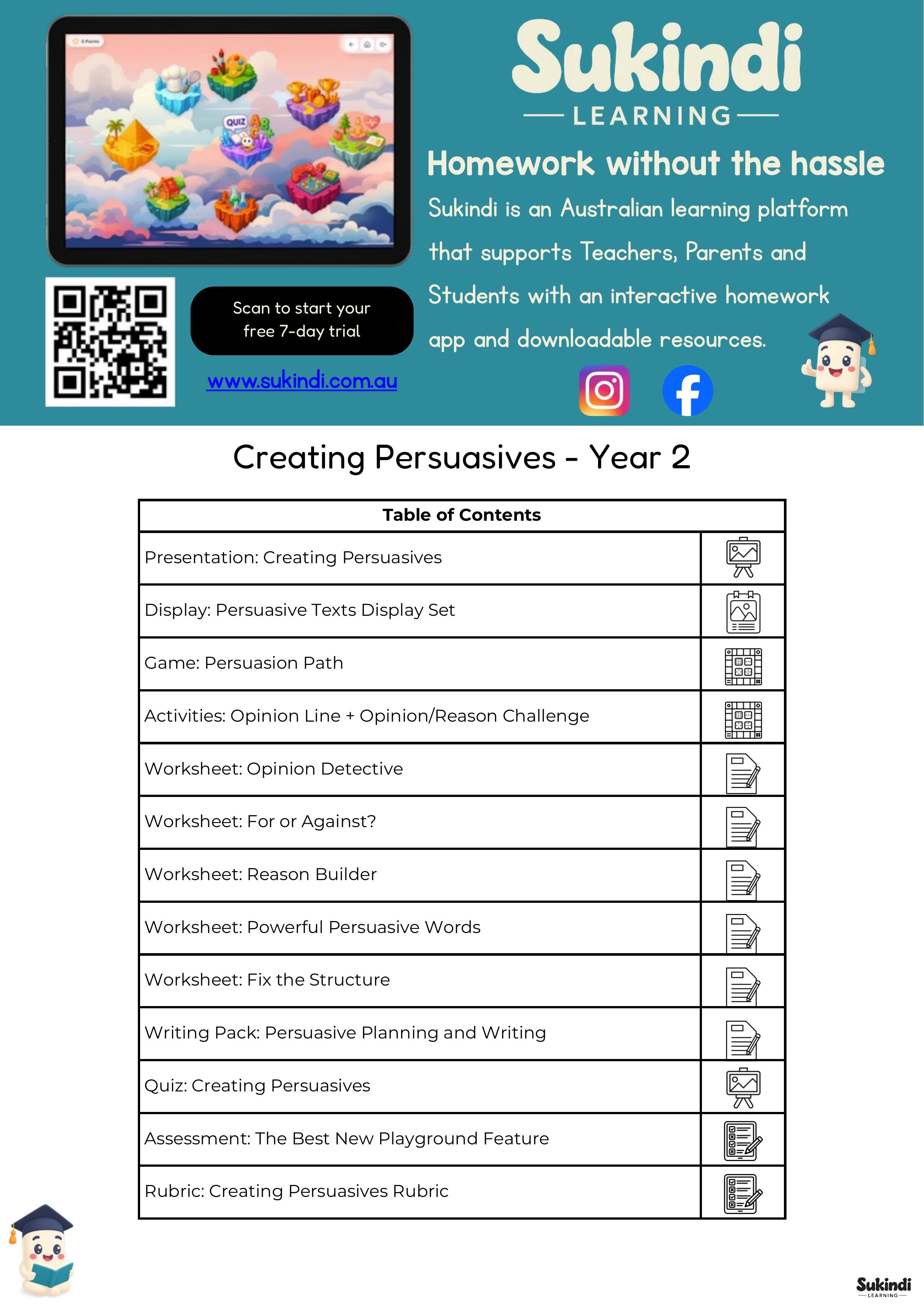 Creating Persuasives Year 2 Unit