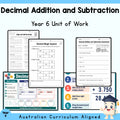 Decimal Addition and Subtraction Unit — cover