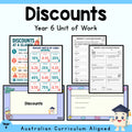 Discounts Year 6 Maths Unit — cover