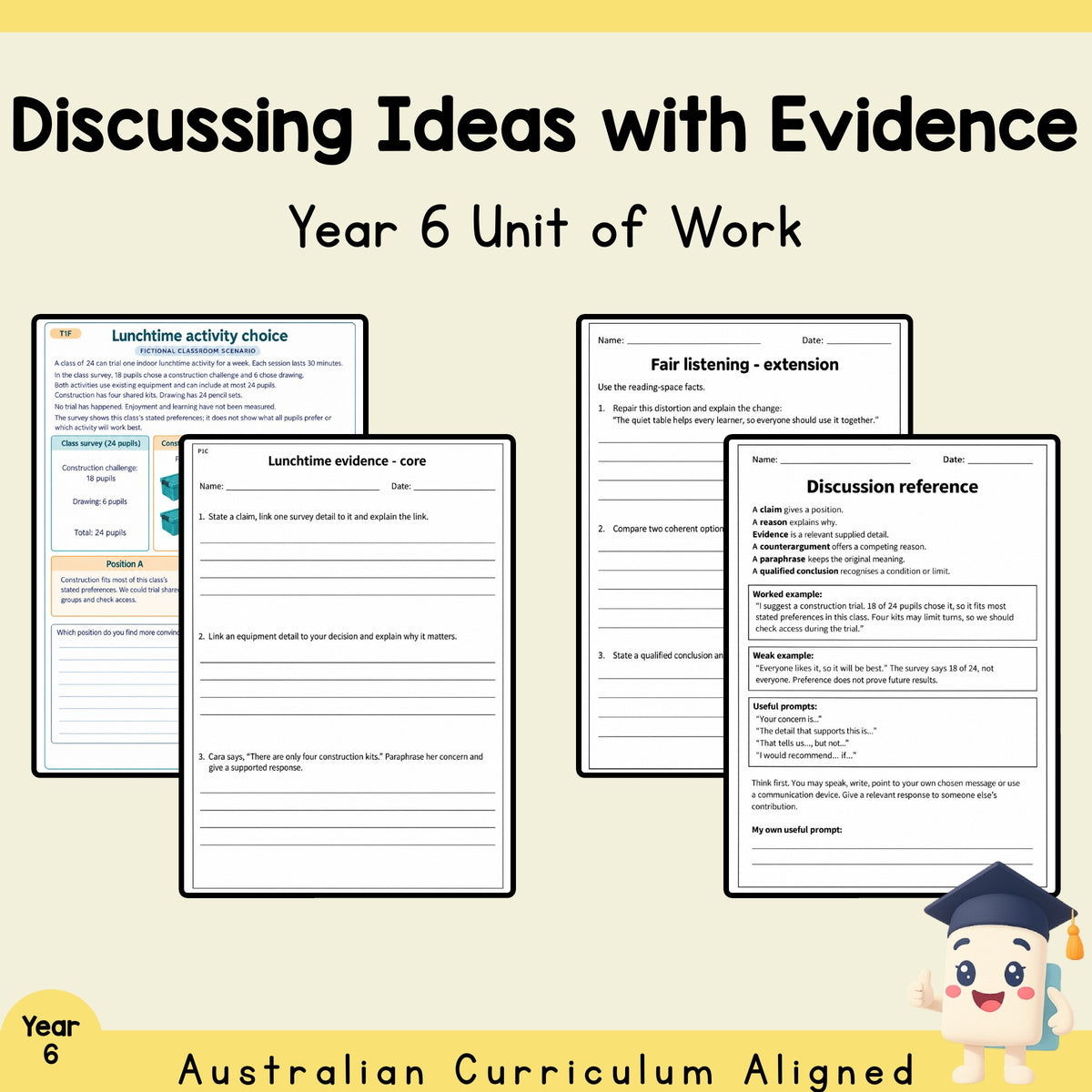 Discussing Ideas with Evidence - Year 6 — cover