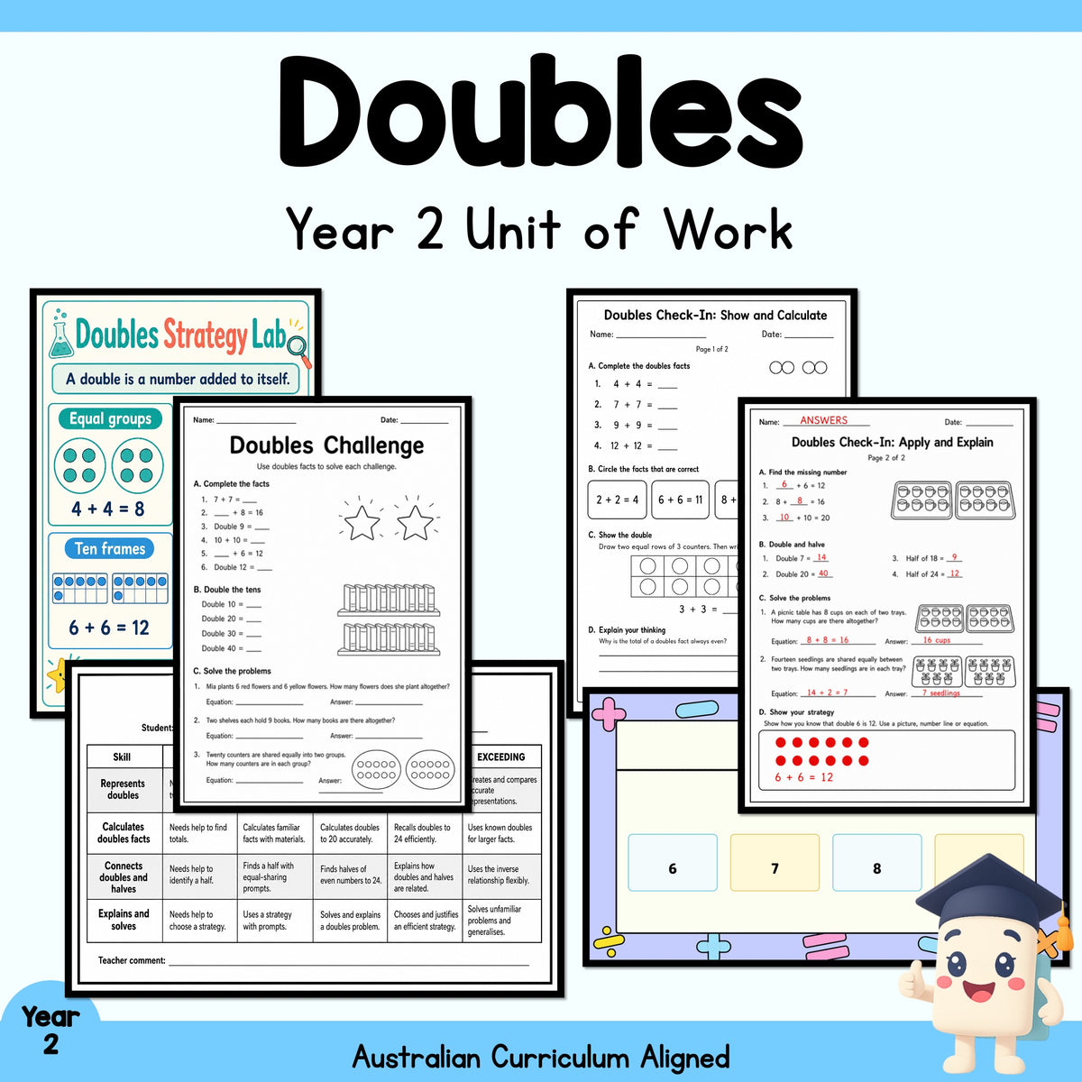 Doubles Year 2 Maths Unit — cover