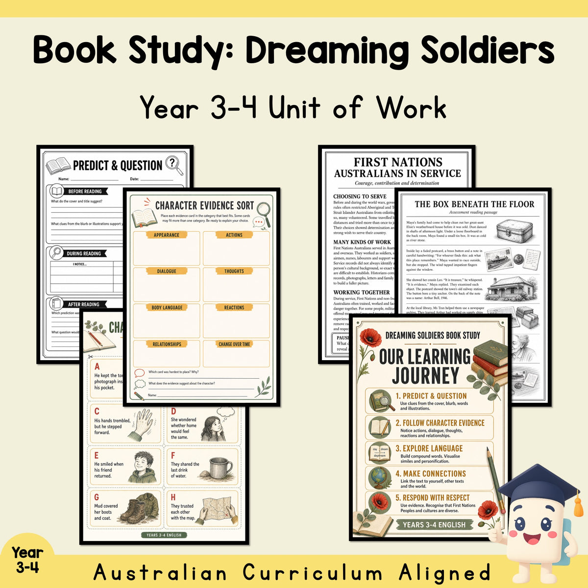 Dreaming Soldiers Book Study English Unit - Years 3-4