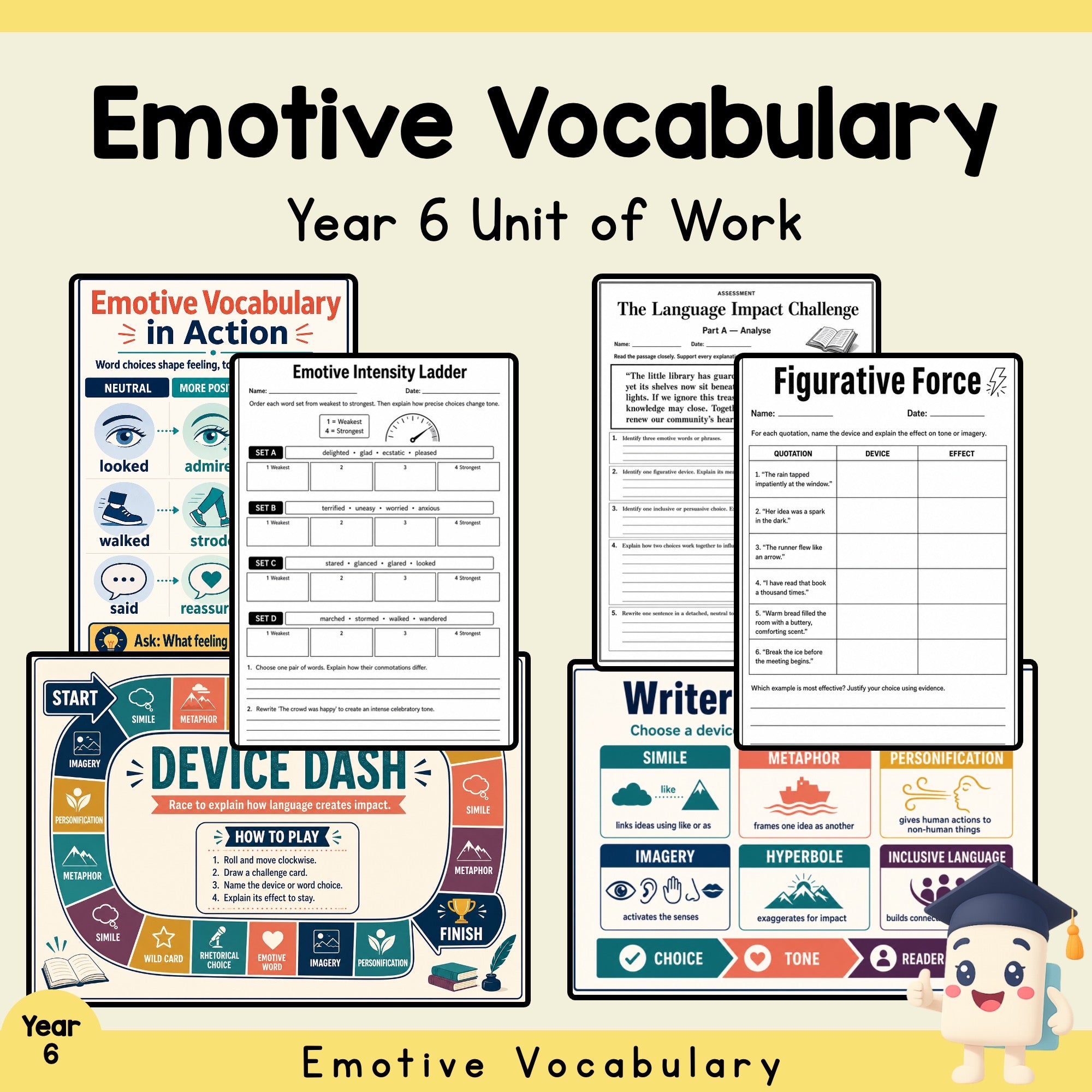 Emotive Vocabulary Year 6 Unit Plan