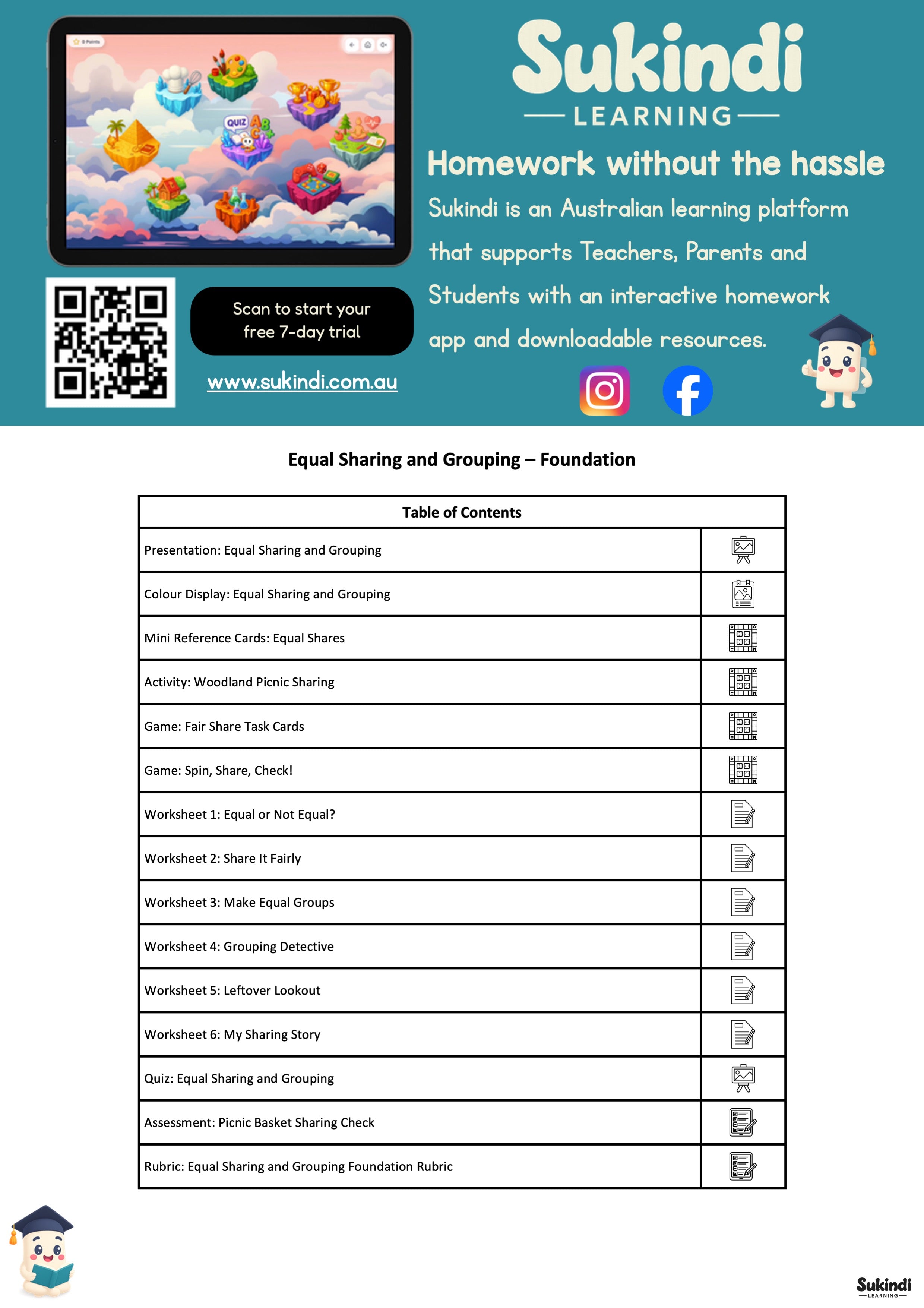 Equal Sharing and Grouping Foundation Unit