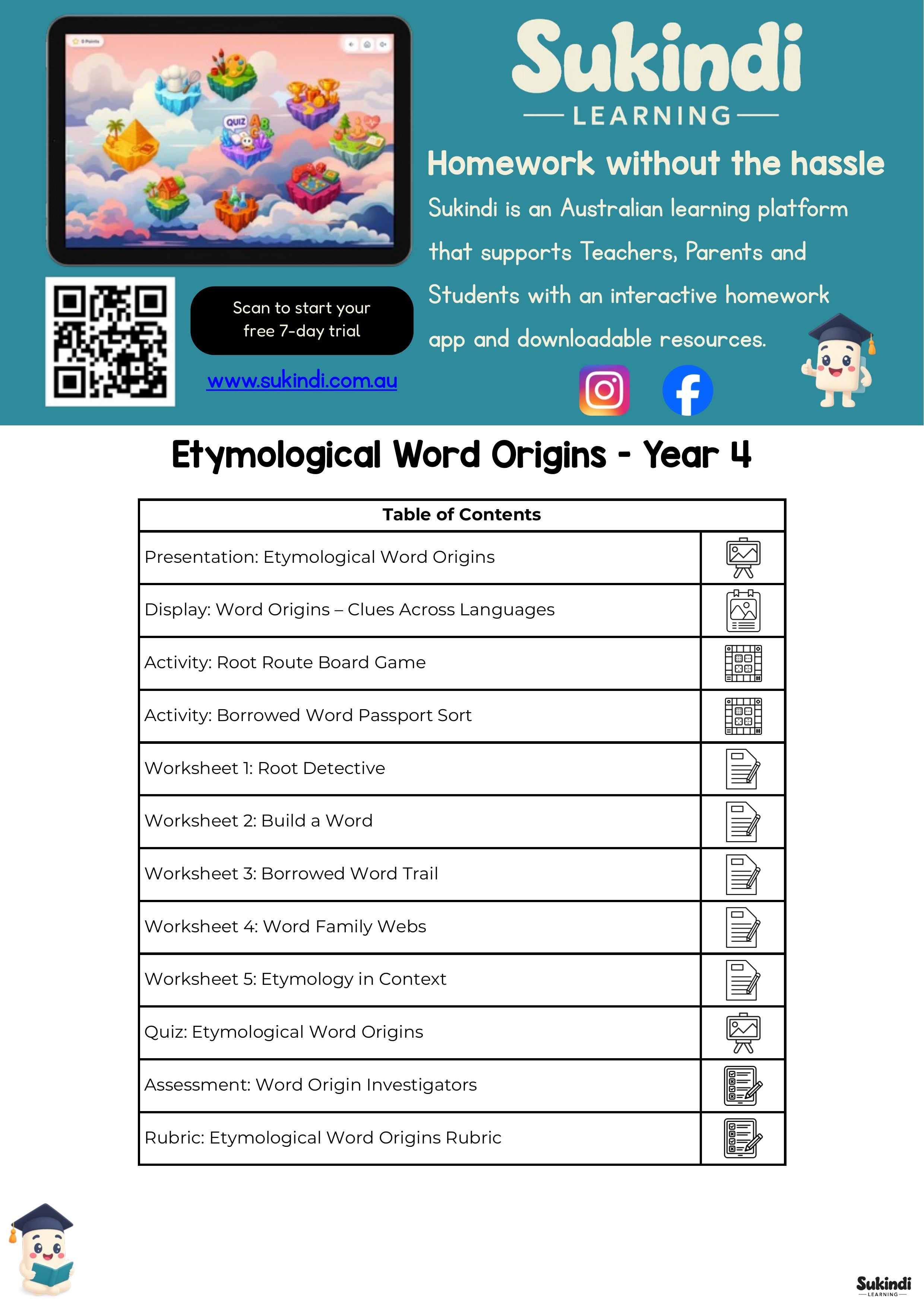 Etymological Word Origins – Year 4
