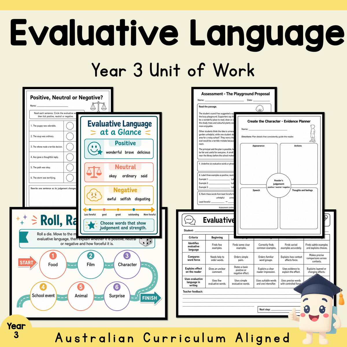 Evaluative Language - Year 3 — cover