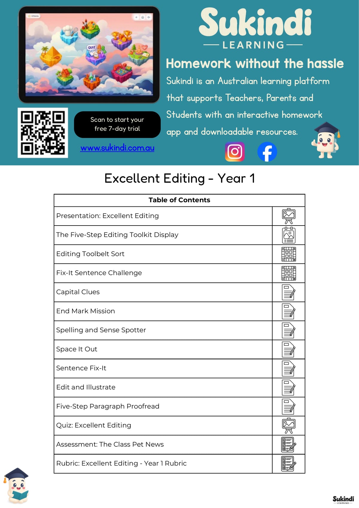 Excellent Editing - Year 1