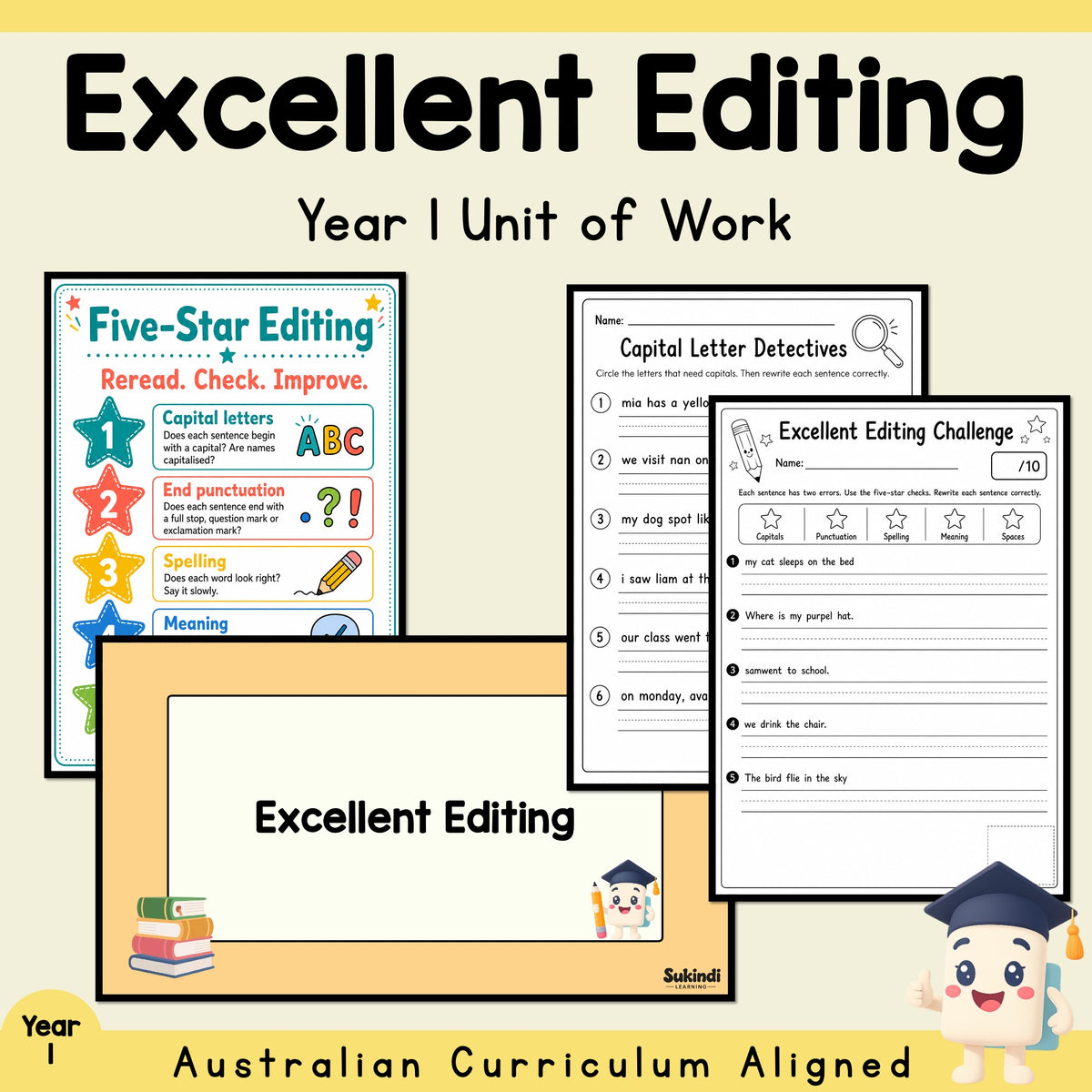 Excellent Editing – Year 1 Unit Plan — cover