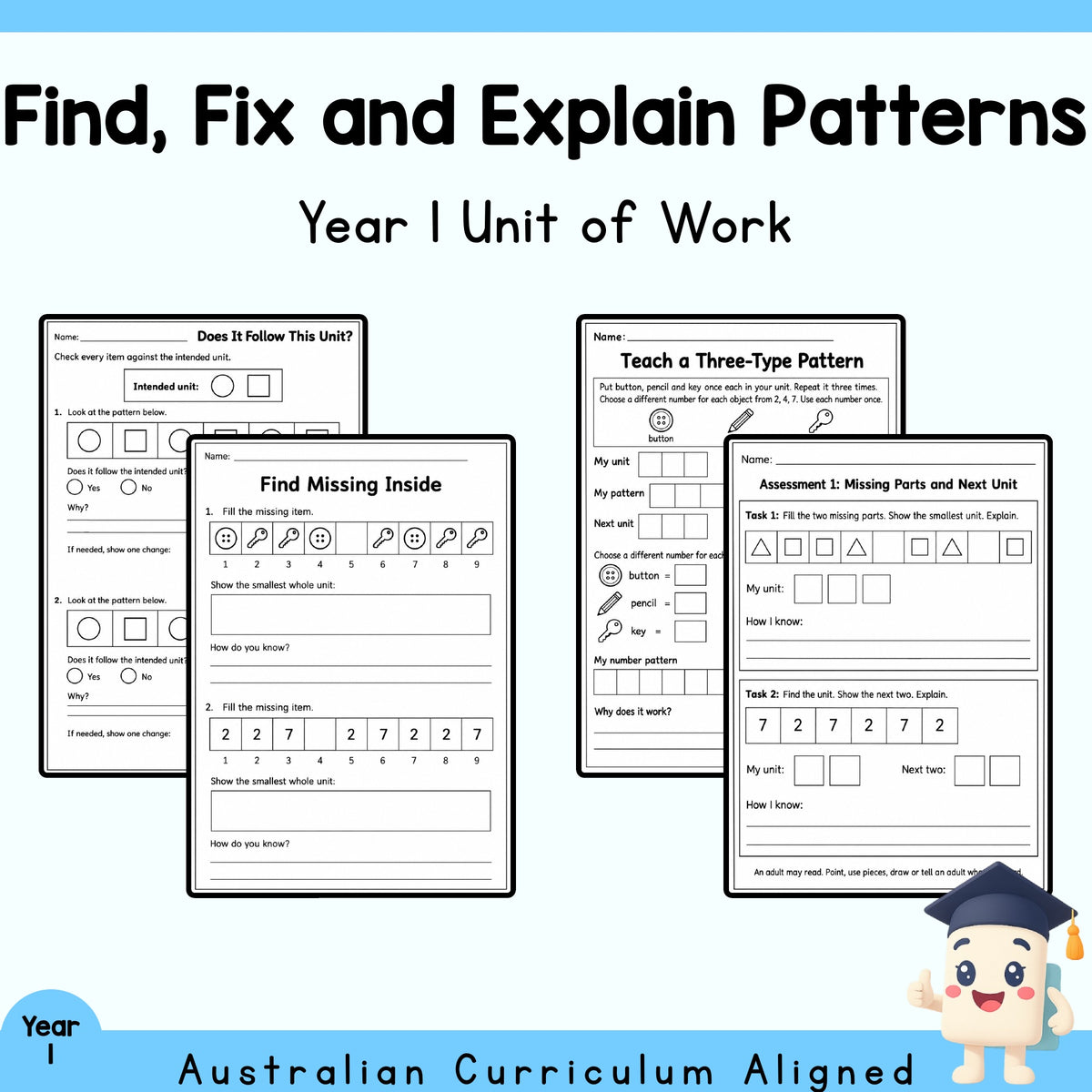 Find, Fix and Explain Patterns - Year 1 — cover
