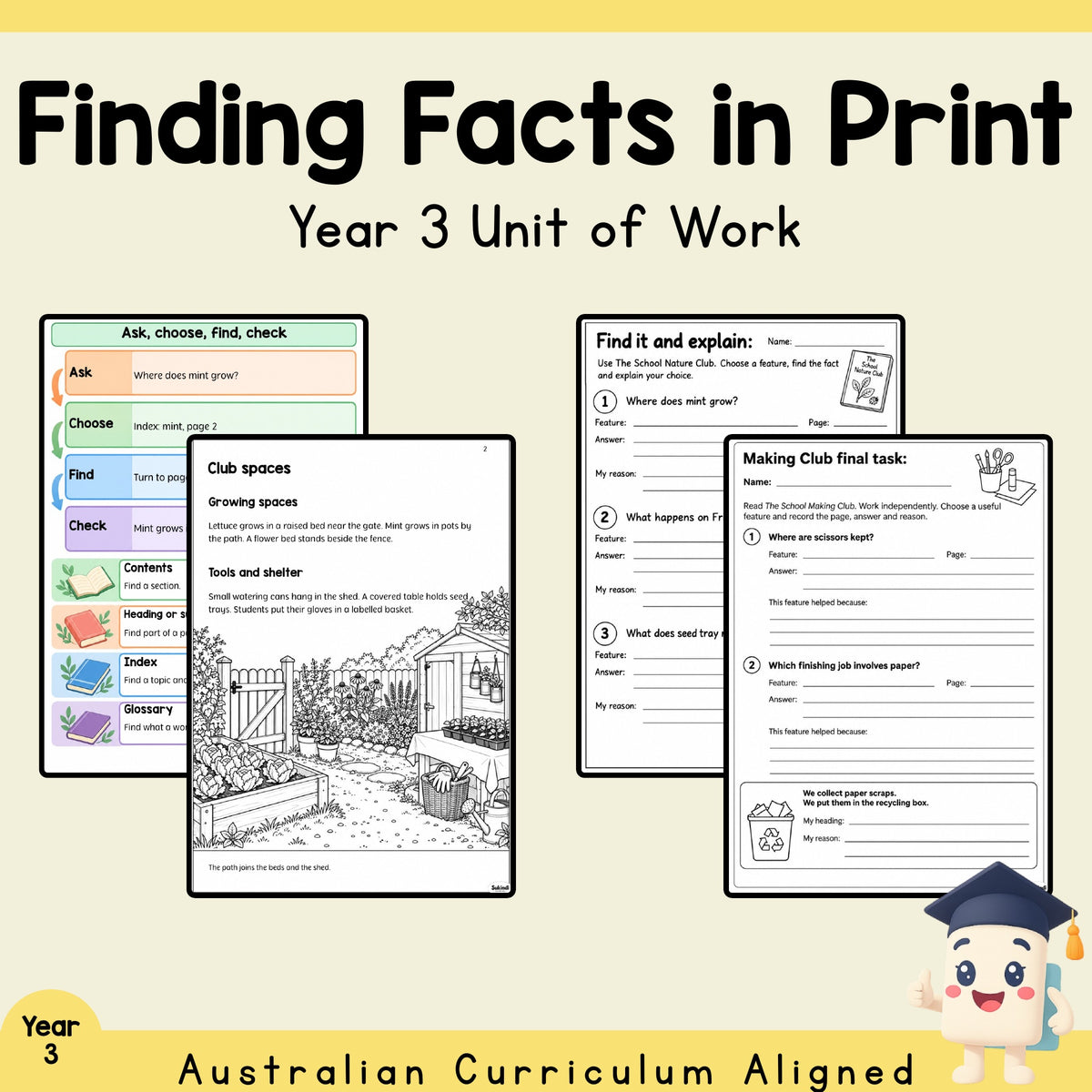 Finding Facts in Print - Year 3 — cover
