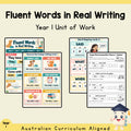 Fluent Words in Real Writing - Year 1 English Unit — cover