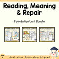 Foundation Reading, Meaning and Repair Bundle | 3 English Units cover showing every included unit
