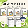 Foundation Set 01 Decodable Readers - First letter groups: m, s, t, a, p, i, f and r — cover