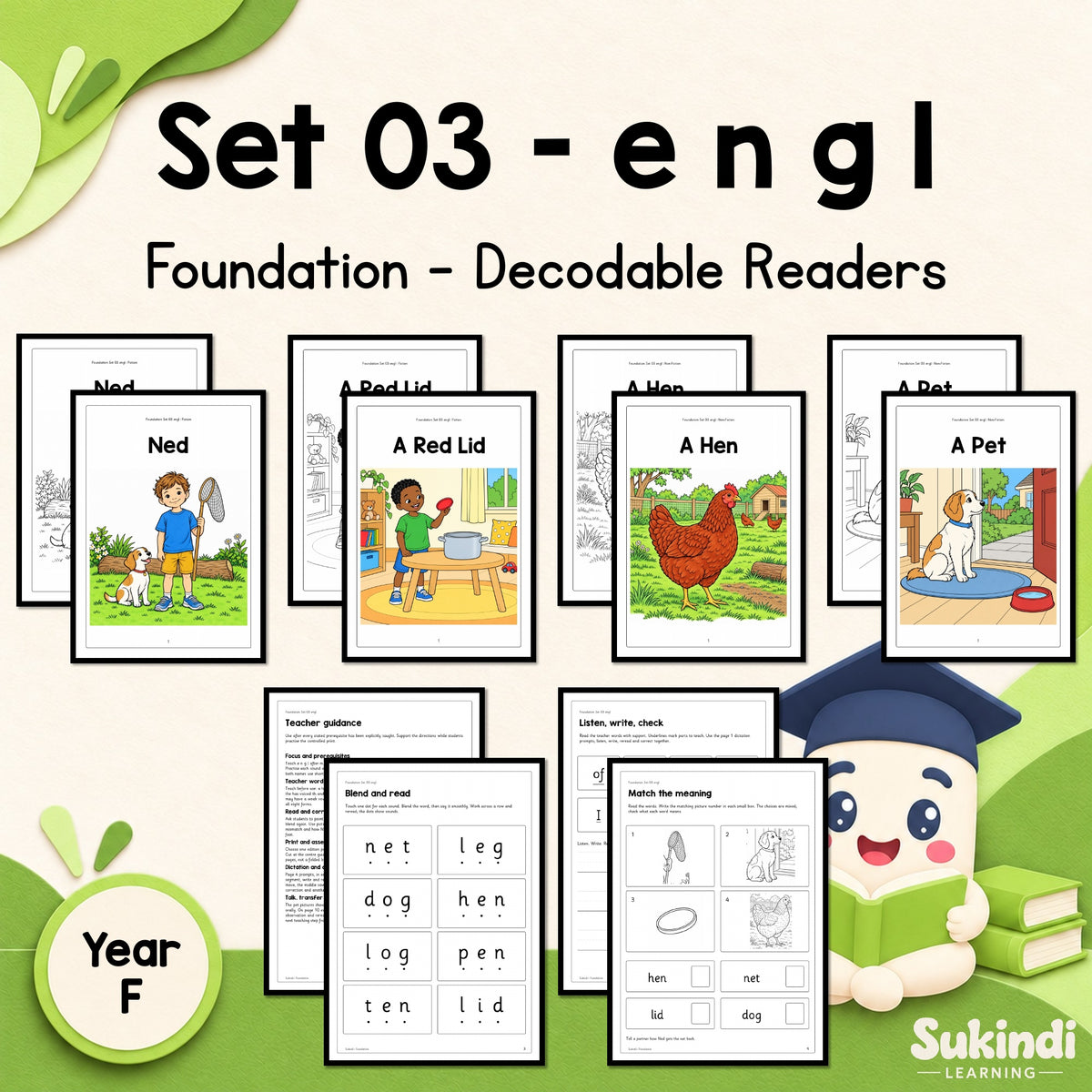 Foundation Set 03 Decodable Readers - Adding e, n, g and l — cover