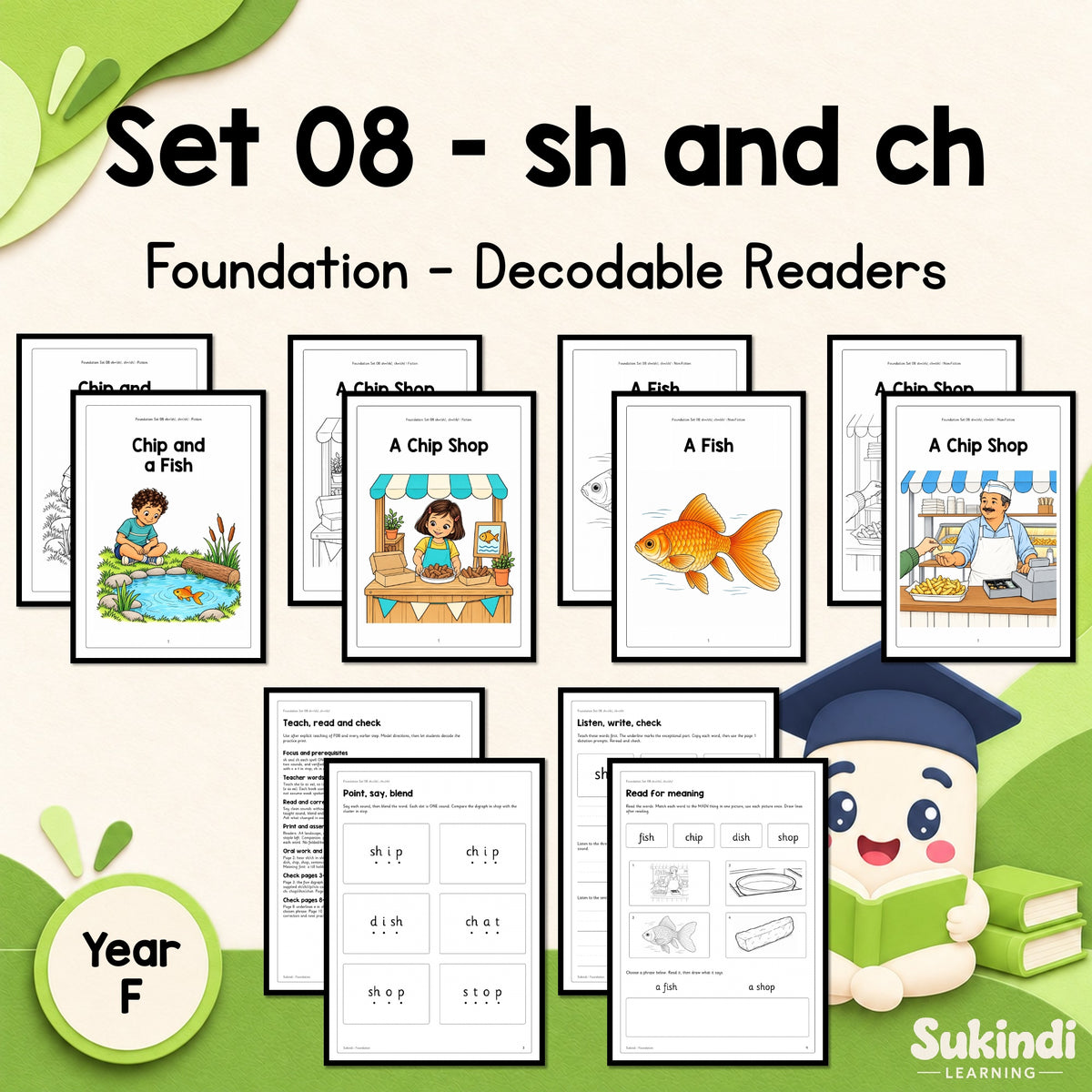 Foundation Set 08 Decodable Readers - The consonant digraphs sh and ch — cover