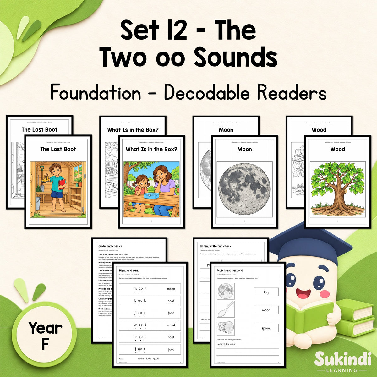 Foundation Set 12 Decodable Readers - oo in moon and oo in book — cover