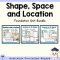 Foundation Shape, Space & Location | 3 Maths Units Bundle cover showing every included unit