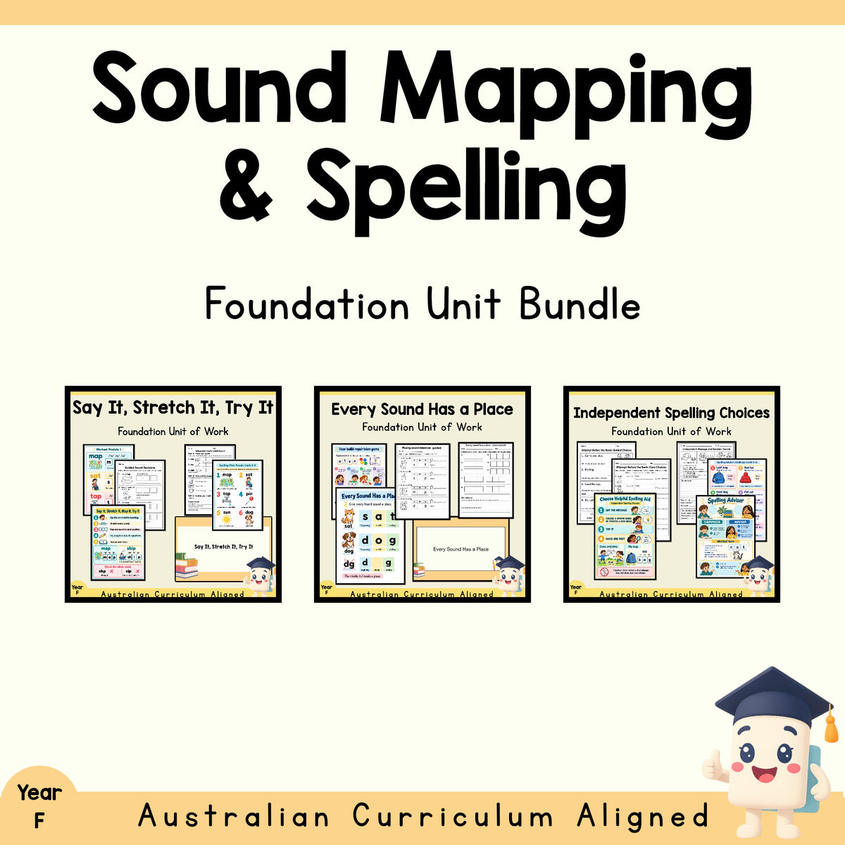 Foundation Sound Mapping and Spelling Choices Bundle | 3 Units cover showing every included unit