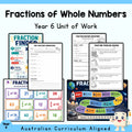 Fractions of Whole Numbers — Year 6 — cover