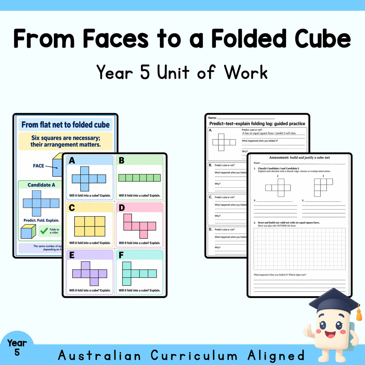 From Faces to a Folded Cube — Year 5 Mathematics Unit — cover