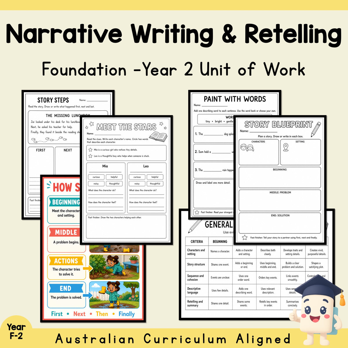 Narrative Writing & Retelling F-2 Unit — cover