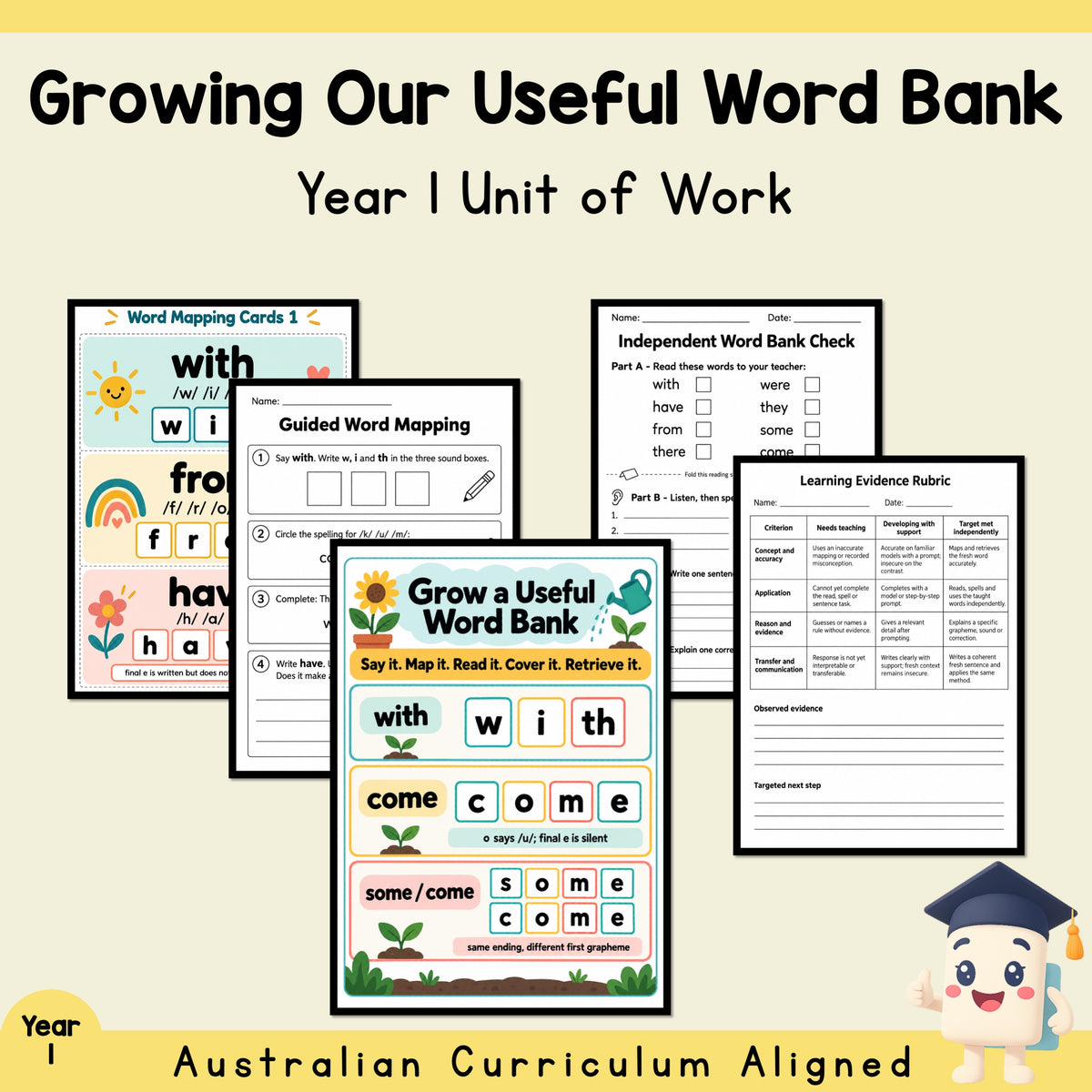 Growing Our Useful Word Bank - Year 1 — cover