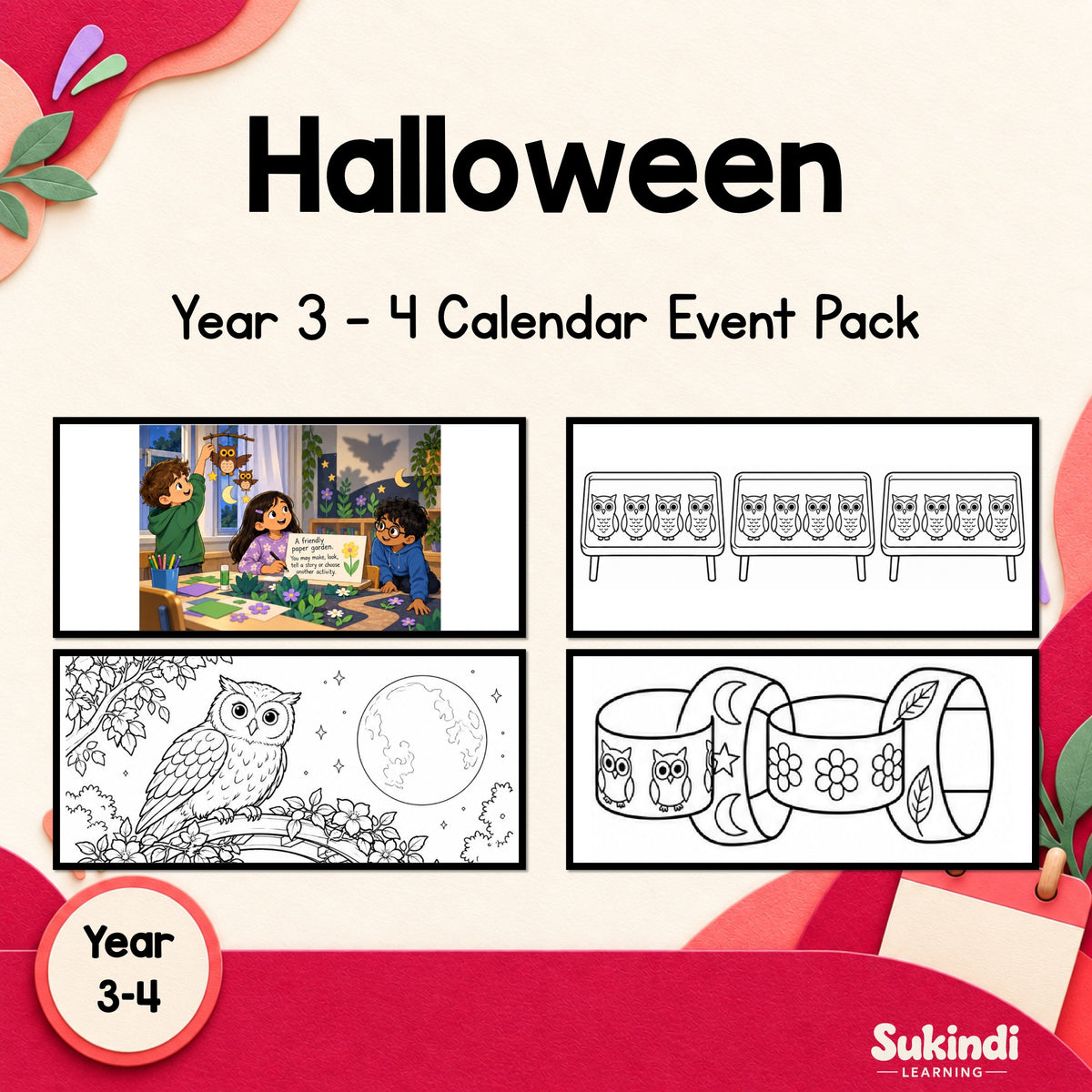Halloween and Night Garden Activity Pack – Years 3 to 4 — cover