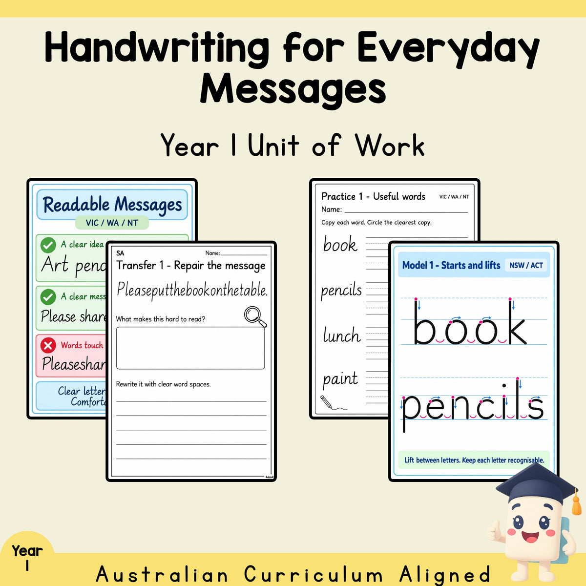Handwriting for Everyday Messages - Year 1 — cover