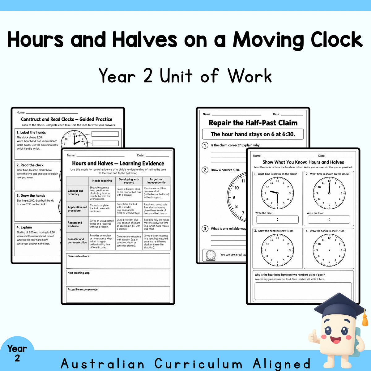 Hours and Halves on a Moving Clock - Year 2 — cover