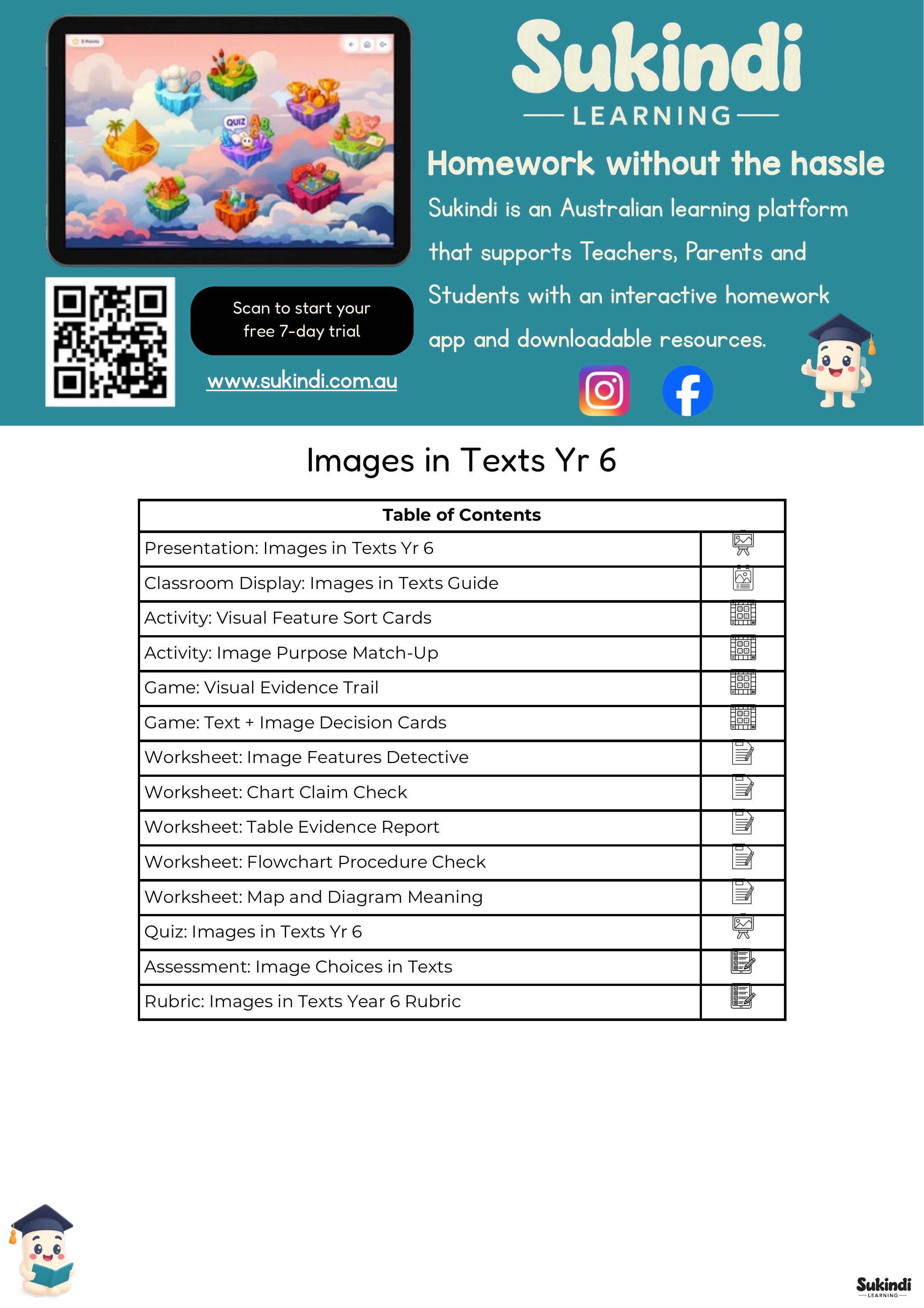 Images in Texts Year 6 English Unit