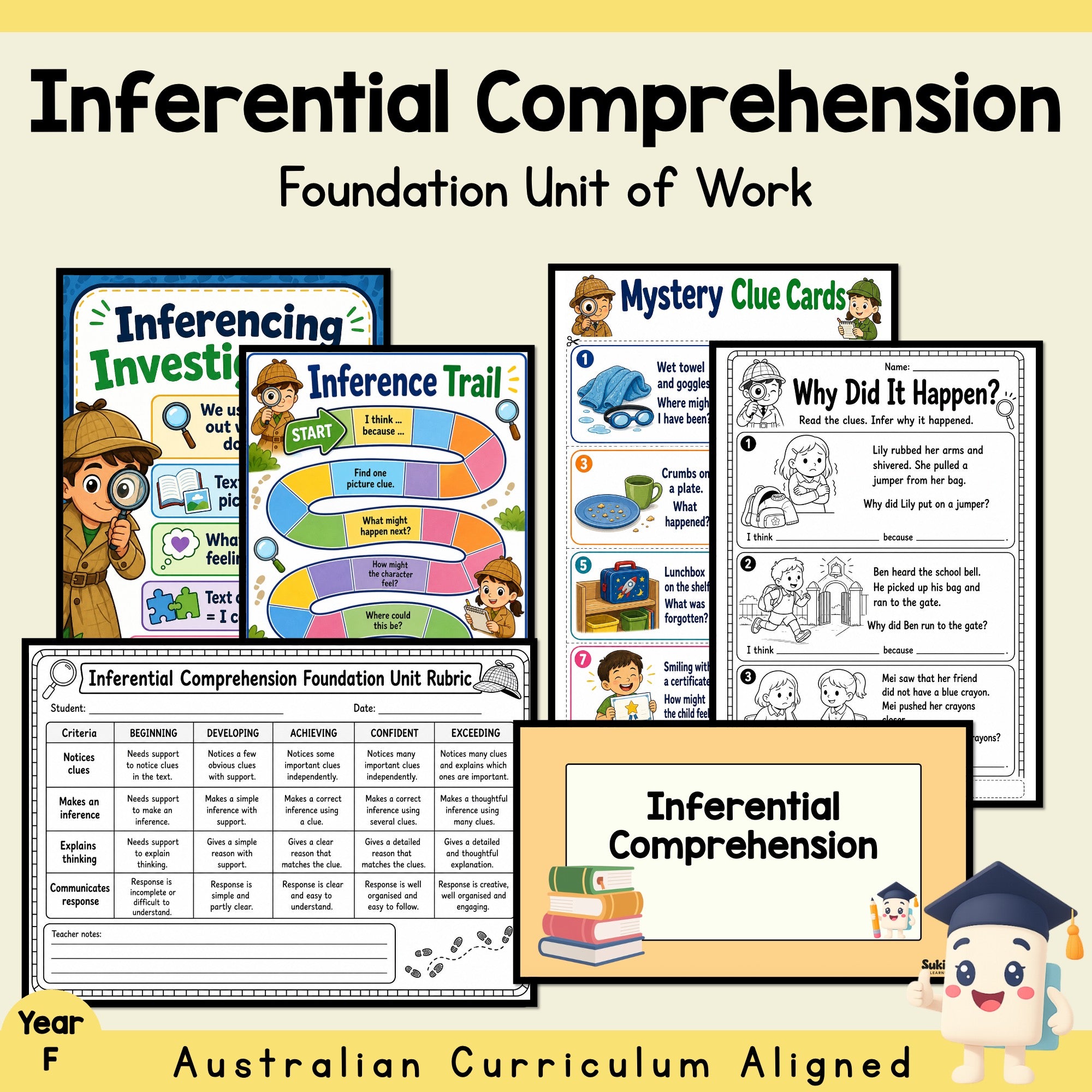 Foundation Inferential Comprehension Unit | Worksheets, Games & Assessment