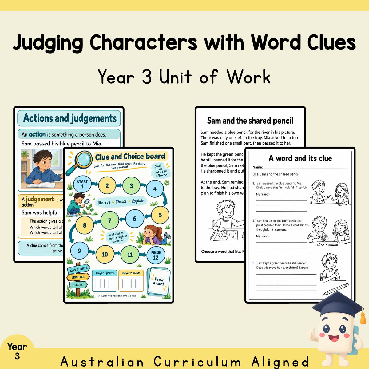 Judging Characters with Word Clues - Year 3 — cover