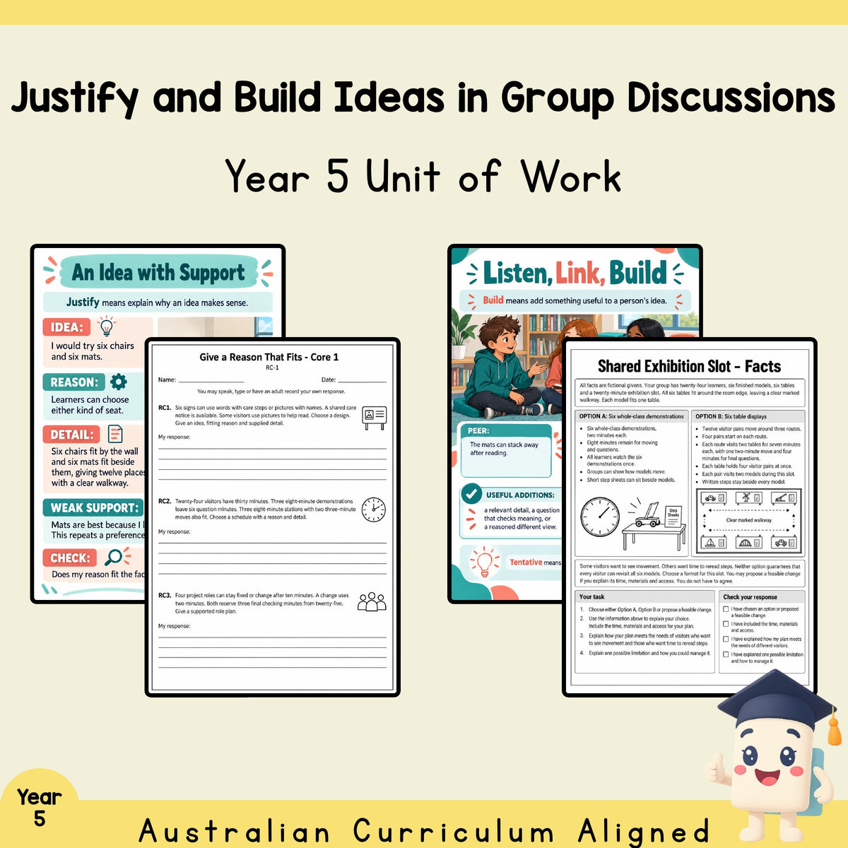 Justify and Build Ideas in Group Discussions - Year 5 — cover