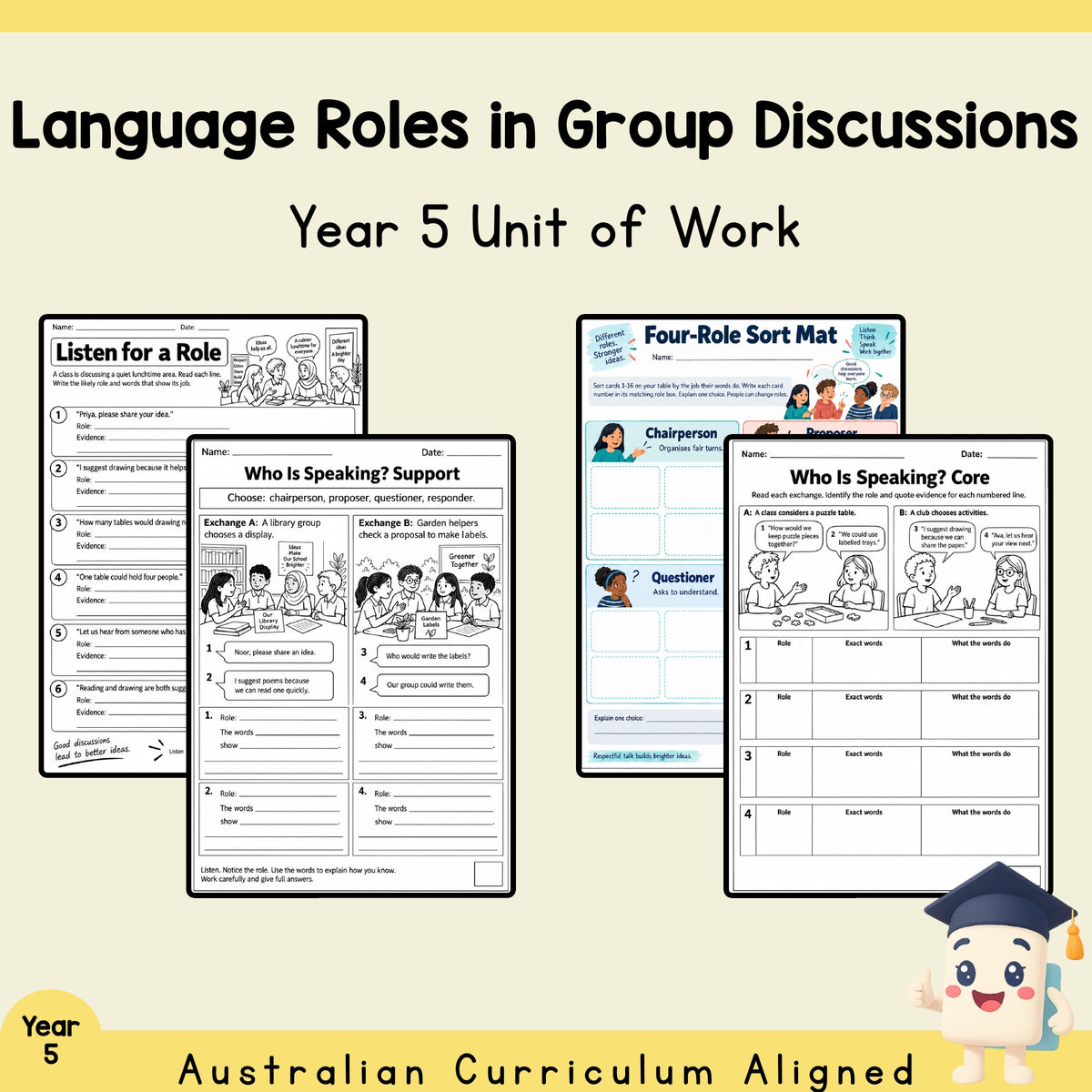 Language Roles in Group Discussions - Year 5 — cover