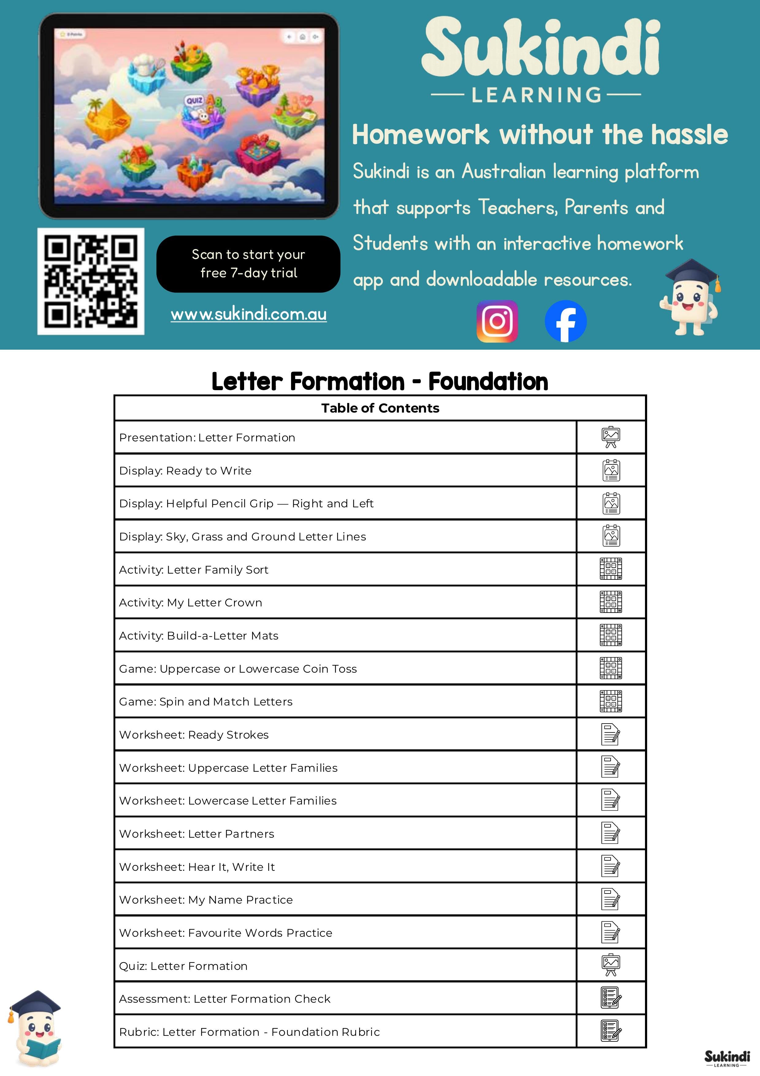 Foundation Letter Formation Unit