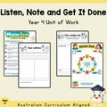 Listen, Note and Get It Done - Year 4 — cover