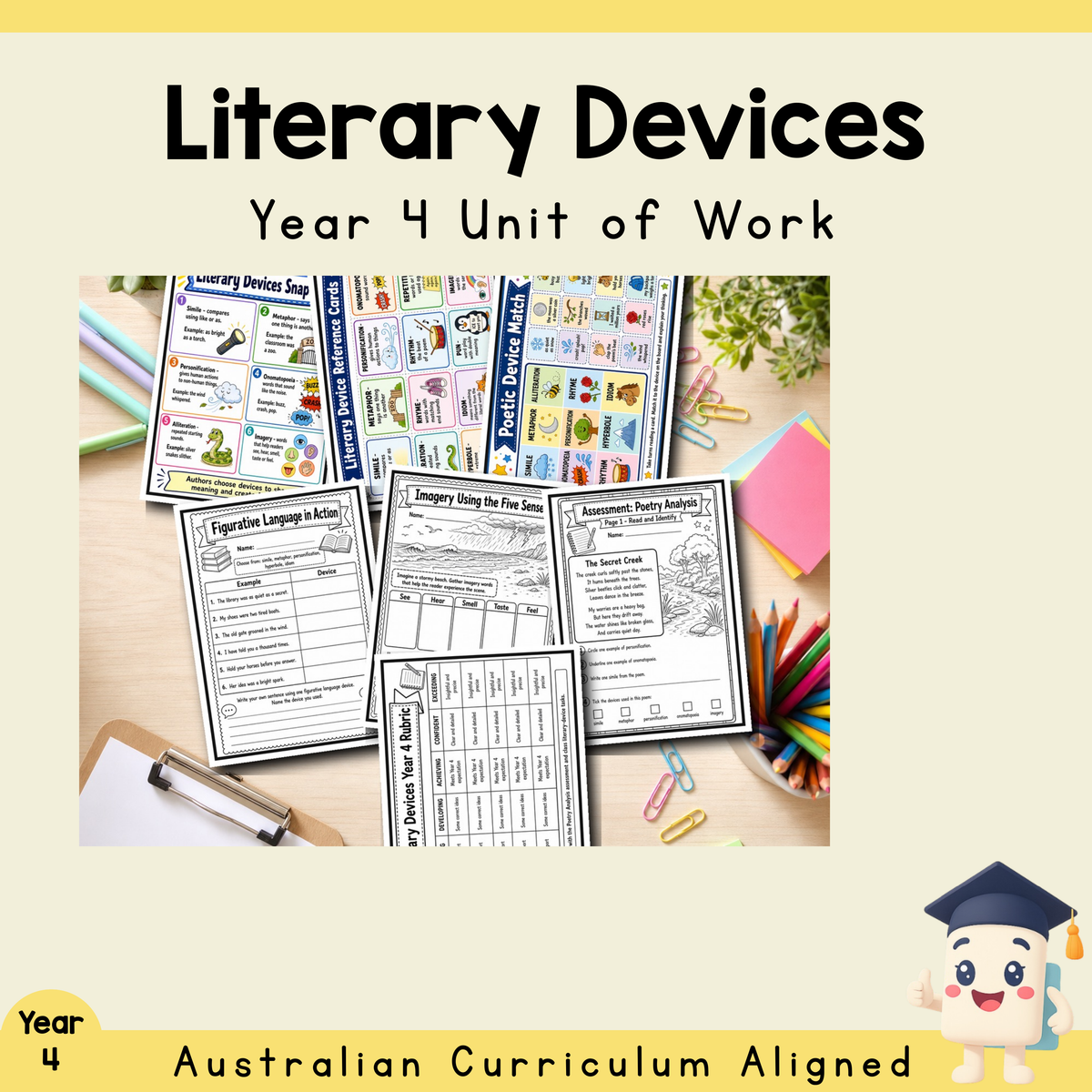 Year 4 Literary Devices Unit | Worksheets, Games & Assessment