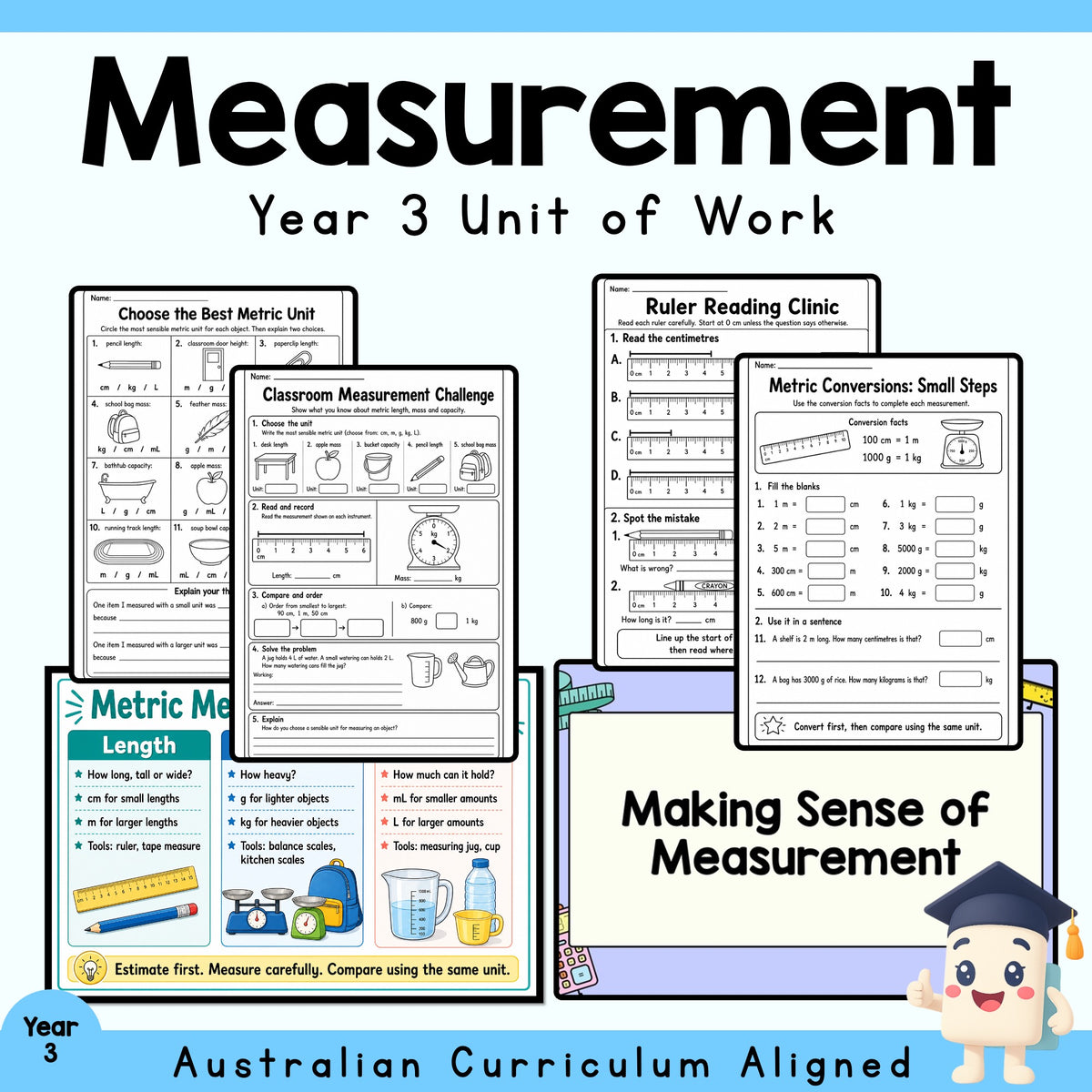 Year 3 Measurement Unit | Metric Units, Length, Mass and Capacity