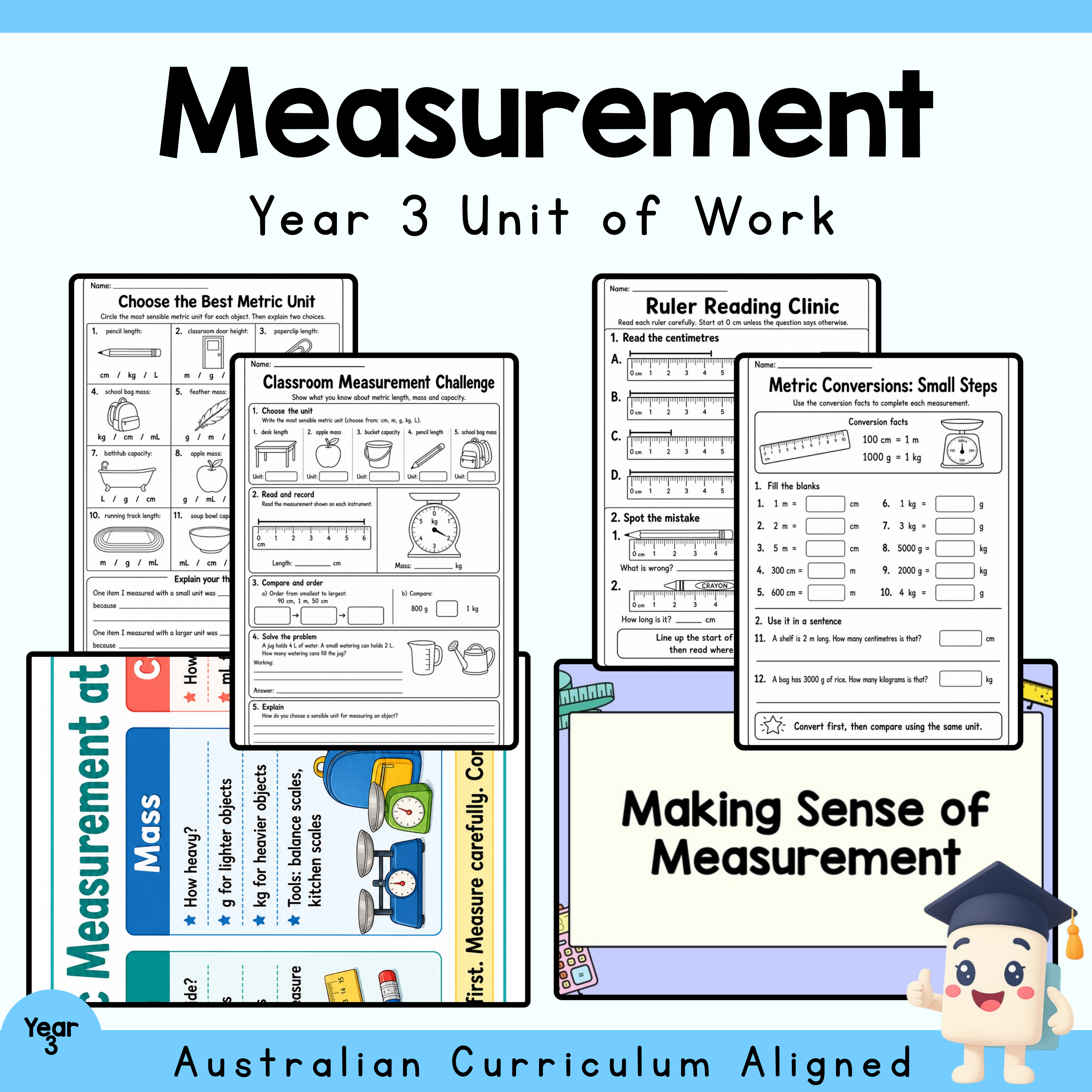 Year 3 Measurement Unit | Metric Units, Length, Mass and Capacity