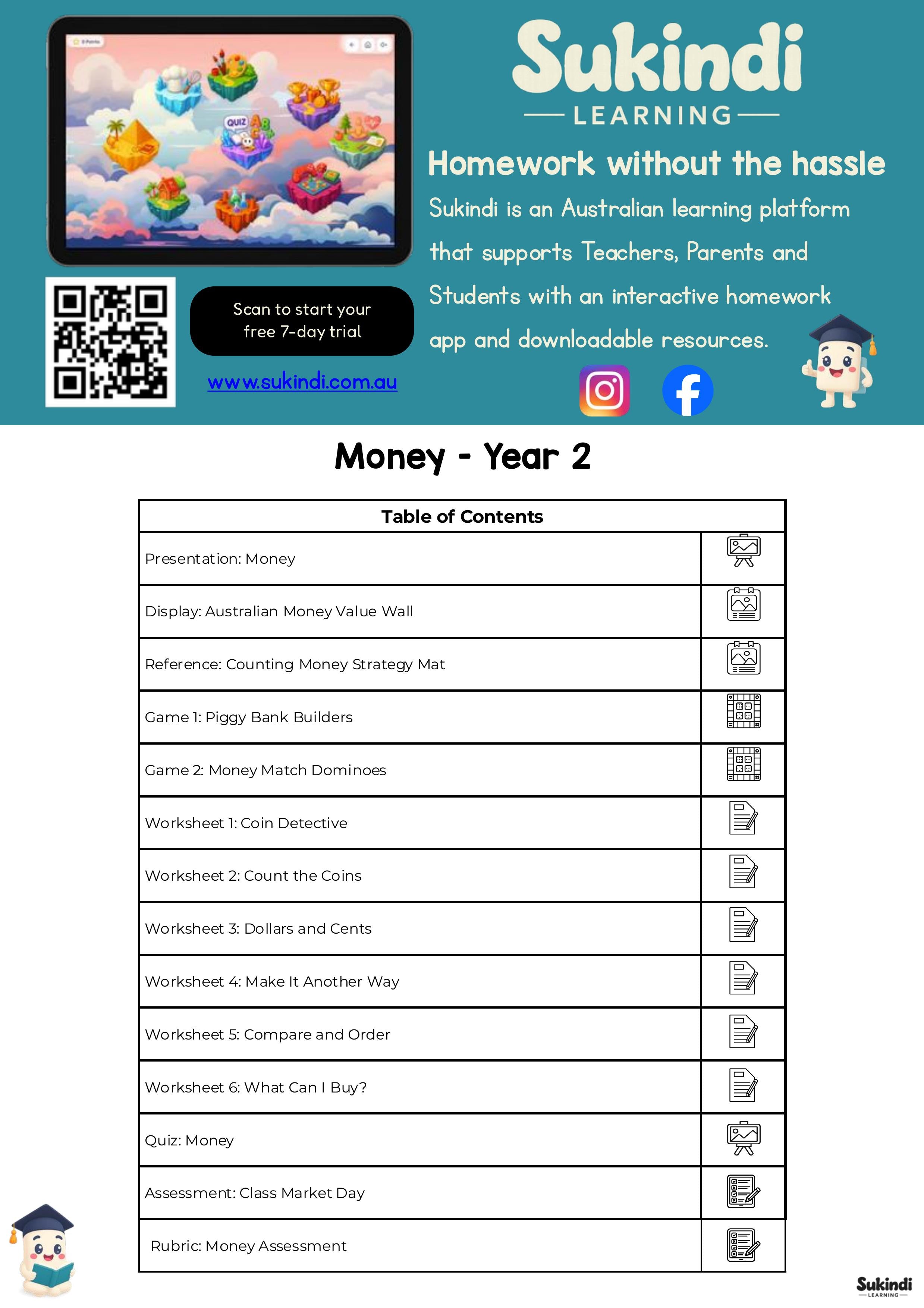 Money — Year 2 Unit of Work