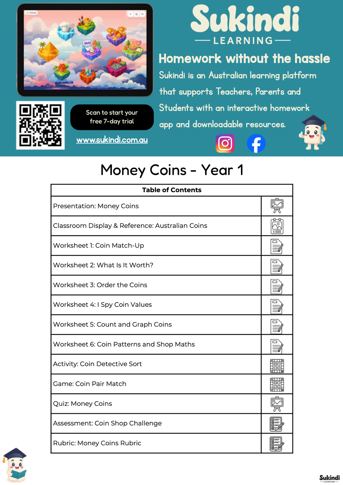 Money Coins – Year 1