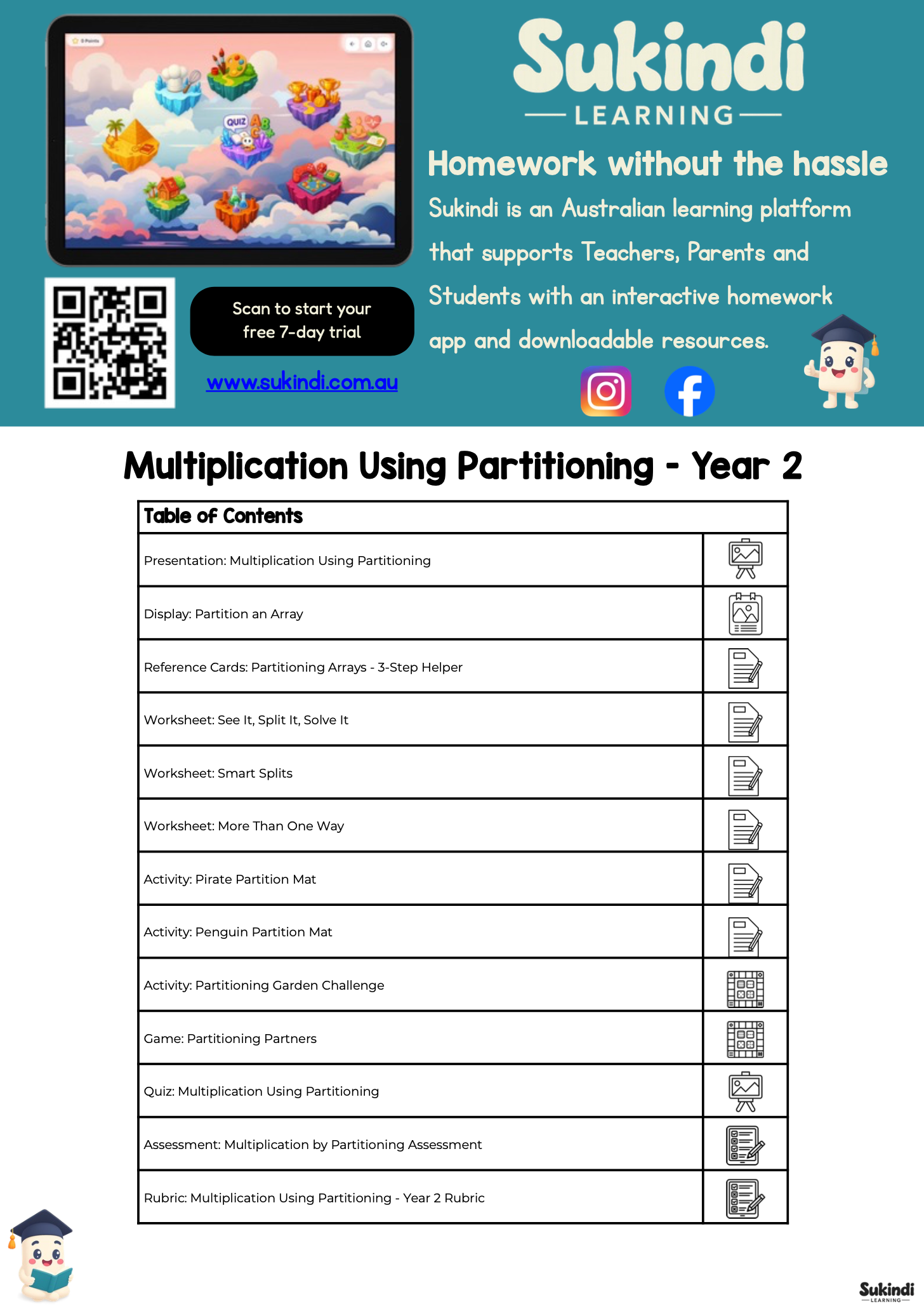 Multiplication Using Partitioning - Year 2