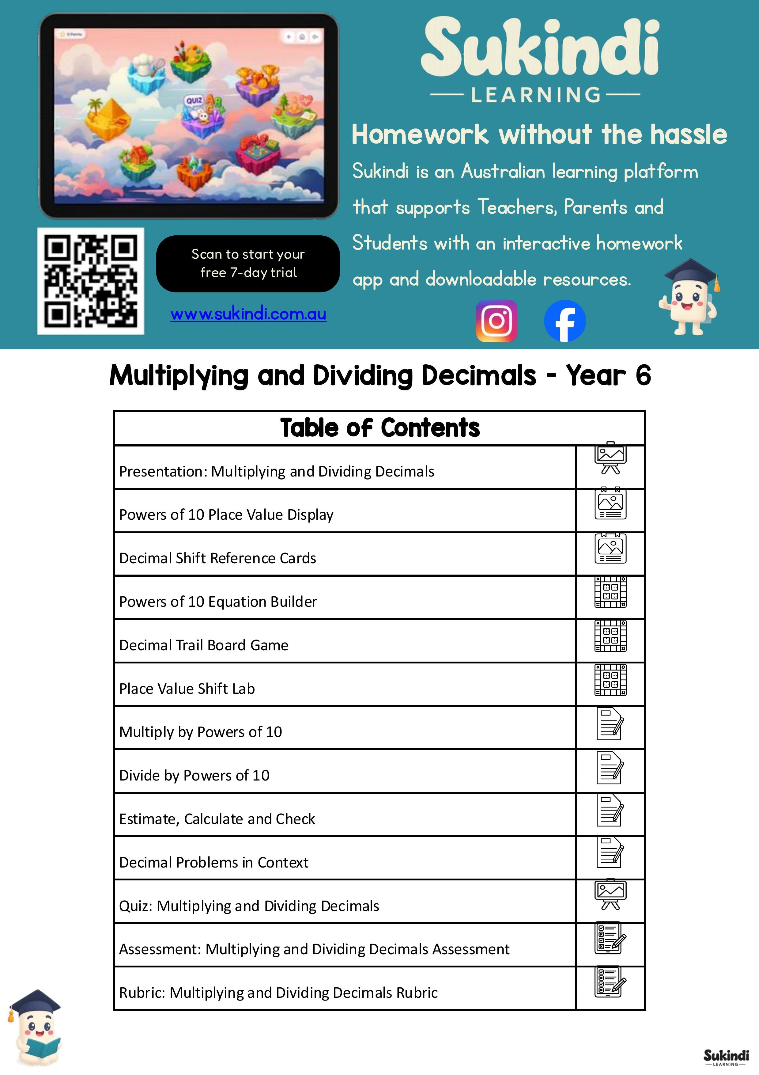Multiplying and Dividing Decimals – Year 6