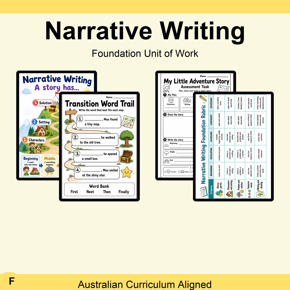 Foundation Narrative Writing Unit | Worksheets, Activities & Assessment