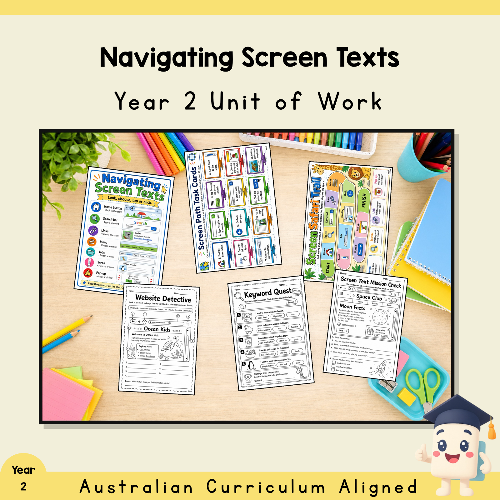 Year 2 Navigating Screen Texts Unit | Worksheets, Games & Assessment