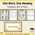 One Word, One Meaning - Foundation English Unit Plan — cover