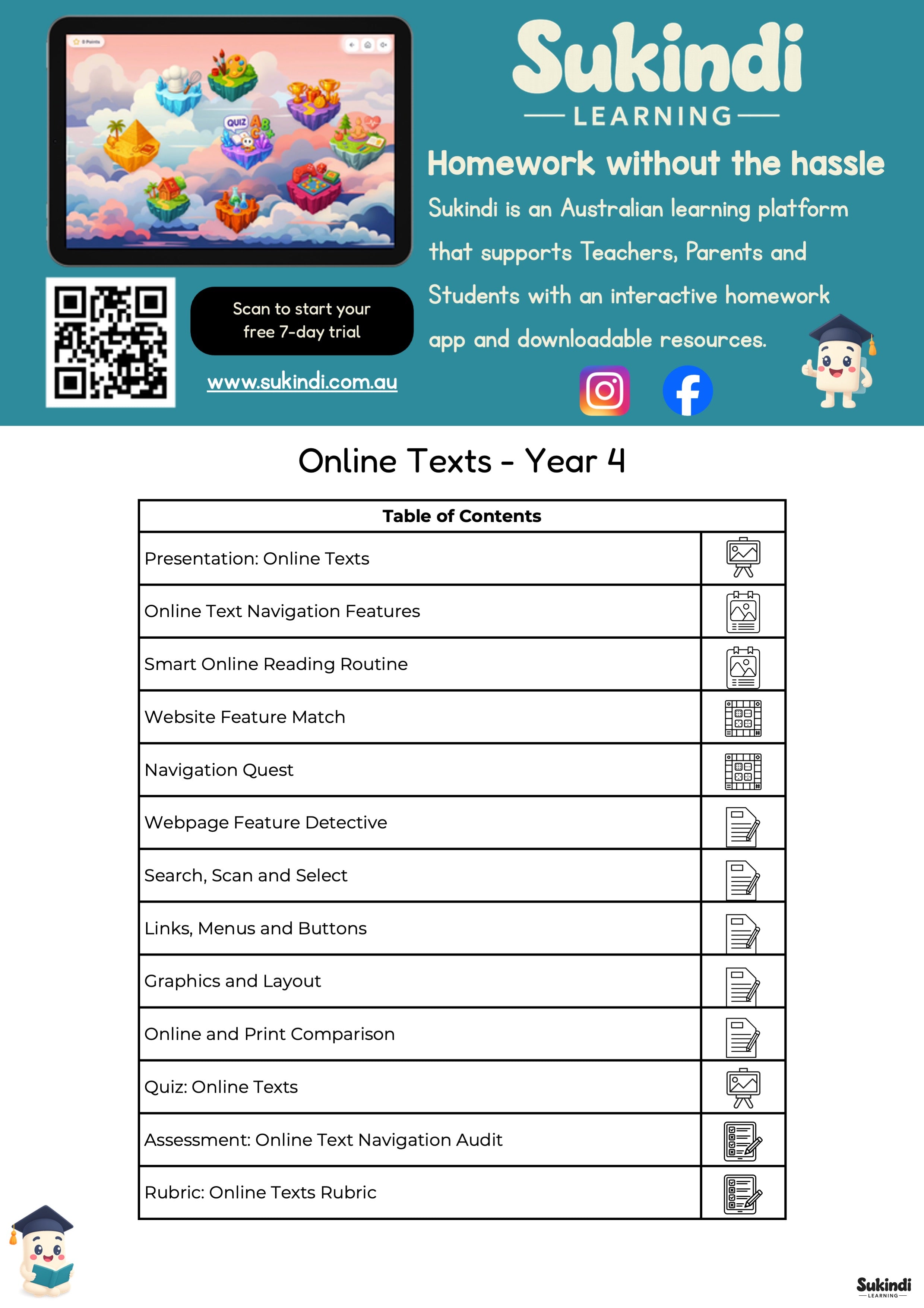 Online Texts Year 4 Unit