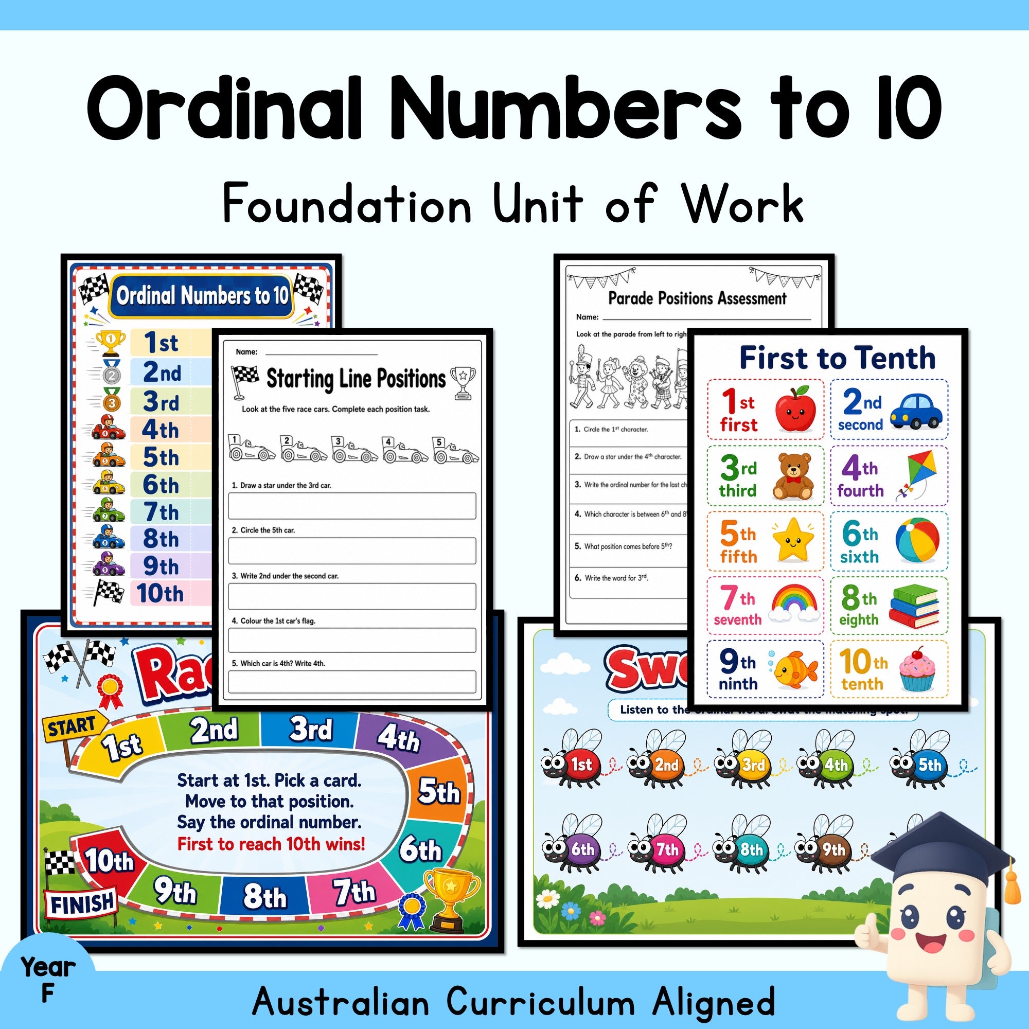Ordinal Numbers to 10 - Foundation