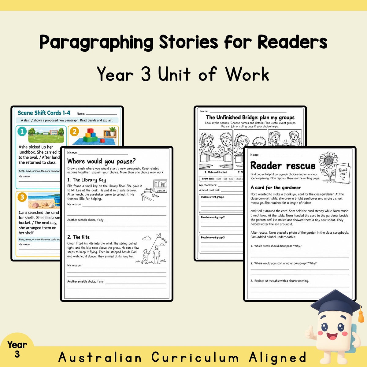 Paragraphing Stories for Readers - Year 3 — cover